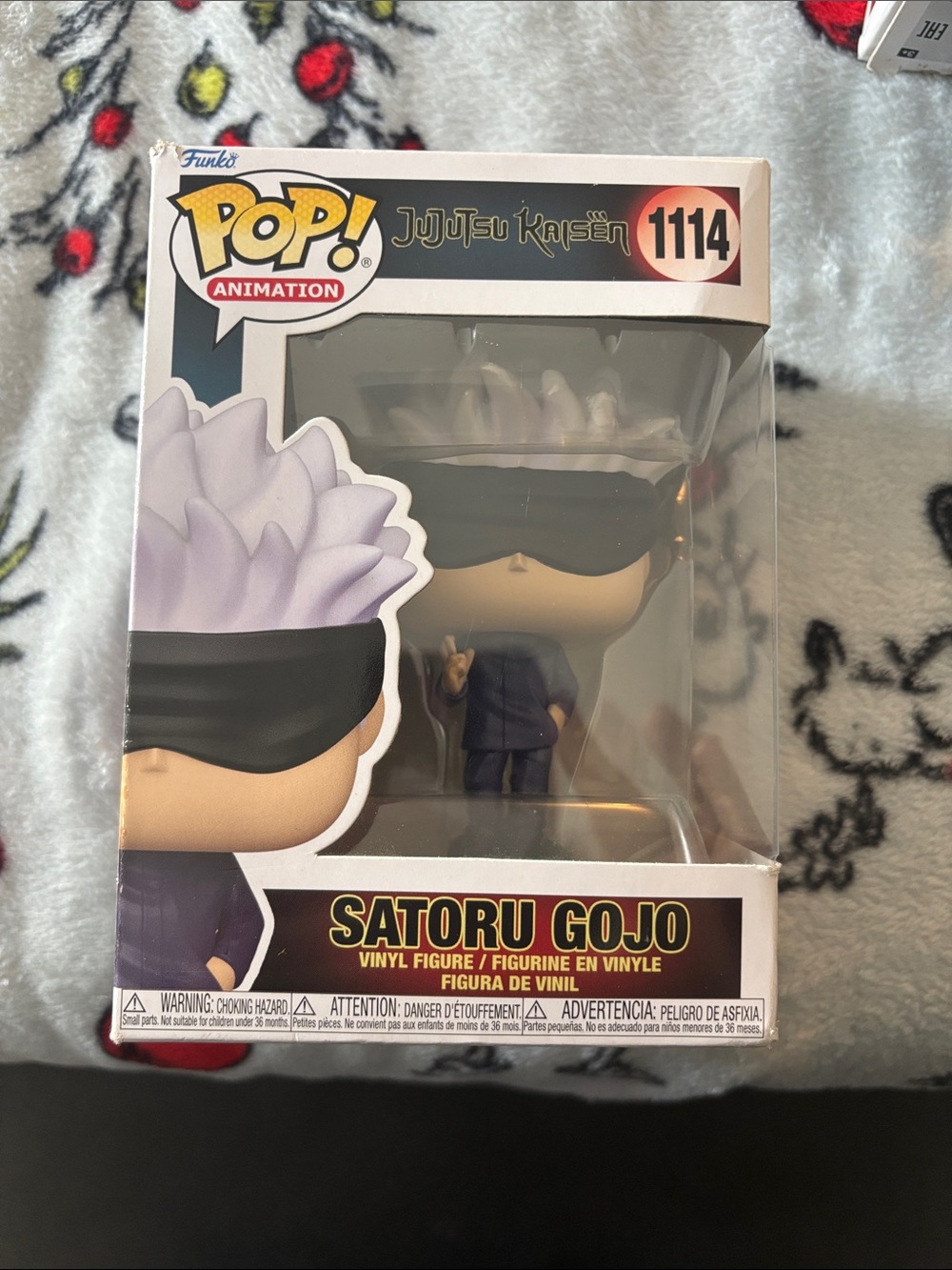 Funko Satoru Gojo Figure with White Hair and Black Blindfold